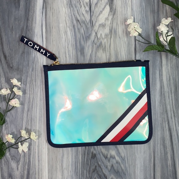 Tommy Hilfiger Bags Tommy Hilfiger Holographic Zipper Pouch Clutch Poshmark